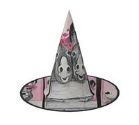 EdWal Donkey And Flower Print Halloween Witch Hat Costume Accessory Women Hats For Halloween Party Cosplay For Home, Yard,