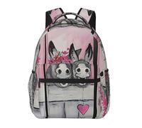 EdWal Donkey And Flower Print Hiking Backpack Laptop Backpack For Men Women Waterproof Rucksack Easy To Clean Travel Bag