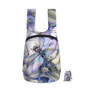 Edwal Dragonfly On Lotus Flower Print Foldable Backpack Lightweight Hiking Bag Soft Travel Backpack Rucksack For Work And Gym