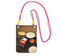 EdWal Drum Set-Standard Print Crossbody Bag For Women, Mini Phone Purses, Cute Phone Wallet, For Hiking Travel Gift