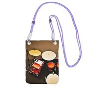EdWal Drum Set-Standard Print Crossbody Bag For Women, Mini Phone Purses, Cute Phone Wallet, For Hiking Travel Gift
