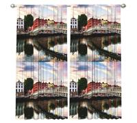Edwal Dublin Ireland Ha Penny Bridge River Print 2 Panel Long Blackout Curtains 52x84 Inch Soft Curtains And Drapes Privacy Shading Design