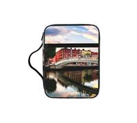 EdWal Dublin Ireland Ha Penny Bridge River Print Bible Case Cosmetic Bag with Sturdy Handle Wash Bag Tablet Sleeve Small Tool Bag for Books