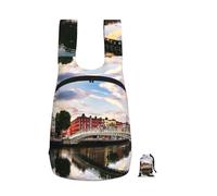 Edwal Dublin Ireland Ha Penny Bridge River Print Foldable Backpack Lightweight Hiking Bag Soft Travel Backpack Rucksack For Work And Gym