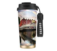 EdWal Dublin Ireland Ha Penny Bridge River Print Insulated Stainless Steel Travel Coffee Mug,Coffee Cups with Lids, for Hot Cold Drinks