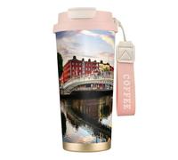 EdWal Dublin Ireland Ha Penny Bridge River Print Insulated Stainless Steel Travel Coffee Mug,Coffee Cups with Lids, for Hot Cold Drinks