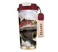 EdWal Dublin Ireland Ha Penny Bridge River Print Insulated Stainless Steel Travel Coffee Mug,Coffee Cups with Lids, for Hot Cold Drinks