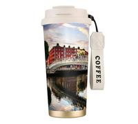 EdWal Dublin Ireland Ha Penny Bridge River Print Insulated Stainless Steel Travel Coffee Mug,Coffee Cups with Lids, for Hot Cold Drinks