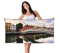 EdWal Dublin Ireland Ha Penny Bridge River Print Spa Bath Towels 70cm X 140cm,Soft Quick Drying Beach Towels For Bathroom,Gym,Travel