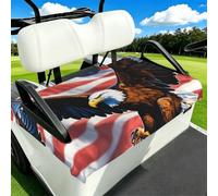 Edwal Eagle With Usa Flag Print Durable Seat Towel Blanket For Golf Cart 2-Seat Buggy Protector Golf Buggy Accessory