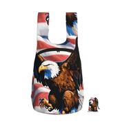 Edwal Eagle With Usa Flag Print Foldable Backpack Lightweight Hiking Bag Soft Travel Backpack Rucksack For Work And Gym