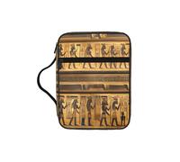 EdWal Egypt Hieroglyphics Print Bible Case Cosmetic Bag with Sturdy Handle Wash Bag Tablet Sleeve Small Tool Bag for Books