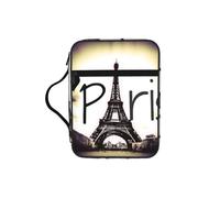 EdWal Eiffel Tower Love Paris Print Bible Case Cosmetic Bag with Sturdy Handle Wash Bag Tablet Sleeve Small Tool Bag for Books