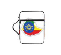 Edwal Ethiopia Flag Map Print Bible Case Cosmetic Bag with Sturdy Handle Wash Bag Tablet Sleeve Small Tool Bag for Books