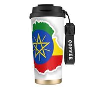 EdWal Ethiopia Flag Map Print Insulated Stainless Steel Travel Coffee Mug,Coffee Cups with Lids, for Hot Cold Drinks