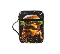 EdWal Fast Food Print Bible Case Cosmetic Bag with Sturdy Handle Wash Bag Tablet Sleeve Small Tool Bag for Books