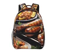 EdWal Fast Food Print Hiking Backpack Laptop Backpack For Men Women Waterproof Rucksack Easy To Clean Travel Bag