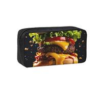 EdWal Fast Food Print Pen Organizer Bag Pouch Large Capacity Pencil Case with Zipper Durable Pen Case for Stationery