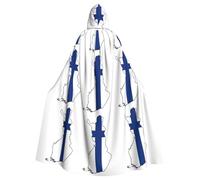 EdWal Finnish Flag Map Print Unisex Adults Hooded Cloak Cape Uniform, Hooded Robe, For Halloween Cosplay Costumes