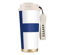 EdWal Finnish Flag Print Insulated Stainless Steel Travel Coffee Mug,Coffee Cups with Lids, for Hot Cold Drinks