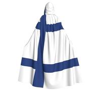 EdWal Finnish Flag Print Unisex Adults Hooded Cloak Cape Uniform, Hooded Robe, For Halloween Cosplay Costumes