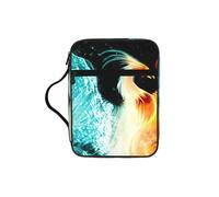 Edwal Fire and Water Phoenix Print Bible Case Cosmetic Bag with Sturdy Handle Wash Bag Tablet Sleeve Small Tool Bag for Books