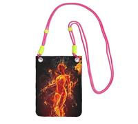 EdWal Fire Nude Woman Flame Print Crossbody Bag For Women, Mini Phone Purses, Cute Phone Wallet, For Hiking Travel Gift