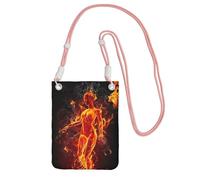 EdWal Fire Nude Woman Flame Print Crossbody Bag For Women, Mini Phone Purses, Cute Phone Wallet, For Hiking Travel Gift