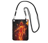 EdWal Fire Nude Woman Flame Print Crossbody Bag For Women, Mini Phone Purses, Cute Phone Wallet, For Hiking Travel Gift