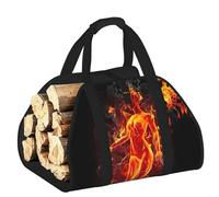 EdWal Fire Nude Woman Flame Print Log Carrier Bag with Open Sides Wood Log Holder for Fireplace Tote Bag Fireplace Accessory