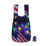 EdWal Firework American Flag 4th Of July Print Foldable Backpack Lightweight Hiking Bag Soft Travel Backpack Rucksack For Work And Gym