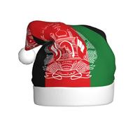 EdWal Flag Of Afghanistan Print Plush Santa Hat, Christmas Hats For Adults, Cozy Holiday Headwear, For Christmas Parties