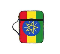 Edwal Flag of Ethiopia Print Bible Case Cosmetic Bag with Sturdy Handle Wash Bag Tablet Sleeve Small Tool Bag for Books
