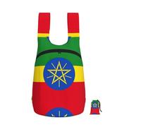 Edwal Flag Of Ethiopia Print Foldable Backpack Lightweight Hiking Bag Soft Travel Backpack Rucksack For Work And Gym