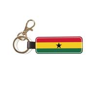 EdWal Flag Of Ghana Print Leather Key Chain, Stylish Car Keychain, Home Keychain, Universal Key Fob For Women