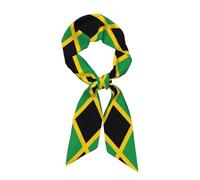 EdWal Flag Of Jamaica Printed Scarves, Fashion Women'S Scarf, Women'S Fashion Oblique Angle Satin Scarfs