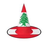 EdWal Flag Of Lebanon Print Halloween Witch Hat Costume Accessory Women Hats For Halloween Party Cosplay For Home, Yard,