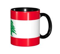 EdWal Flag of Lebanon Print Tea Cups with Handle, Ceramic Ceramic Mug for Tea and Coffee Gift for Women Microwave Safe