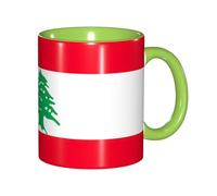 EdWal Flag of Lebanon Print Tea Cups with Handle, Ceramic Ceramic Mug for Tea and Coffee Gift for Women Microwave Safe