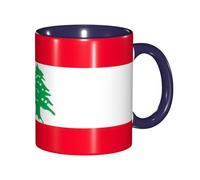 EdWal Flag of Lebanon Print Tea Cups with Handle, Ceramic Ceramic Mug for Tea and Coffee Gift for Women Microwave Safe