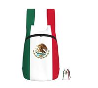 EdWal Flag Of Mexico Print Foldable Backpack Lightweight Hiking Bag Soft Travel Backpack Rucksack For Work And Gym