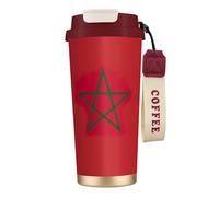 EdWal Flag of Morocco Print Insulated Stainless Steel Travel Coffee Mug,Coffee Cups with Lids, for Hot Cold Drinks