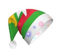 EdWal Flag Of Myanmar Print Led Christmas Beanie Light Up Christmas Hats, Knit Hats With Led Lights, Unisex Winter Santa Hat