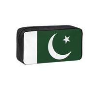 Edwal Flag of Pakistan Print Pen Organizer Bag Pouch Large Capacity Pencil Case with Zipper Durable Pen Case for Stationery