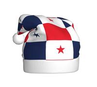 EdWal Flag Of Panama Print Plush Santa Hat, Christmas Hats For Adults, Cozy Holiday Headwear, For Christmas Parties
