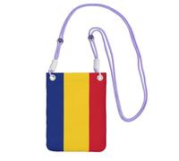 EdWal Flag Of Romania Print Crossbody Bag For Women, Mini Phone Purses, Cute Phone Wallet, For Hiking Travel Gift