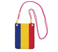 EdWal Flag Of Romania Print Crossbody Bag For Women, Mini Phone Purses, Cute Phone Wallet, For Hiking Travel Gift