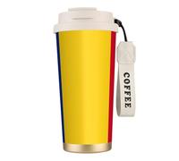EdWal Flag of Romania Print Insulated Stainless Steel Travel Coffee Mug,Coffee Cups with Lids, for Hot Cold Drinks