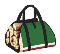 Edwal Flag of The Chechen Republic Print Log Carrier Bag with Open Sides Wood Log Holder for Fireplace Tote Bag Fireplace Accessory