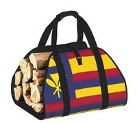 Edwal Flag of The Kingdom of Hawaii Print Log Carrier Bag with Open Sides Wood Log Holder for Fireplace Tote Bag Fireplace Accessory